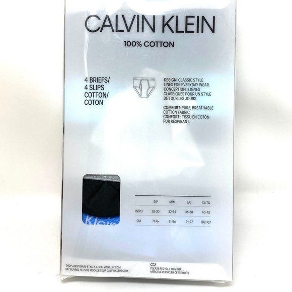 💖MEGA SALE💖Calvin Klein Men's 4-Pack Brief Slip Black Cotton Logo NB4000917 - Picture 7 of 9